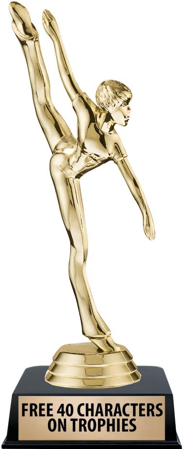 6"TROPHY ON BLACK CONTEMP BASE