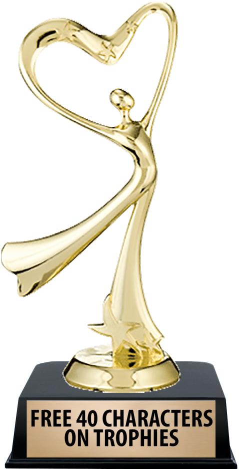 6"TROPHY ON BLACK CONTEMP BASE