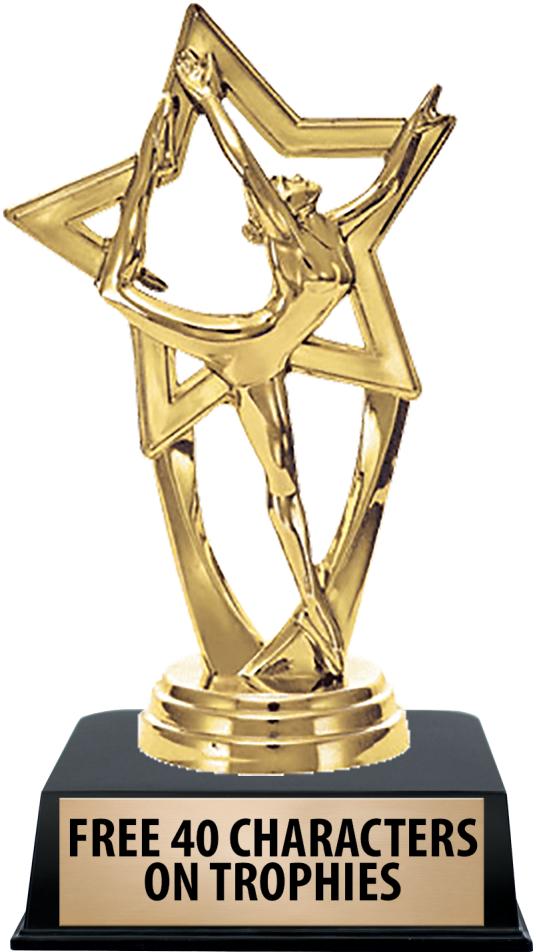 6"TROPHY ON BLACK CONTEMP BASE