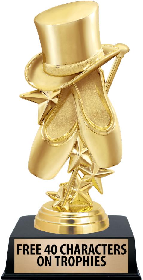 6"TROPHY ON BLACK CONTEMP BASE