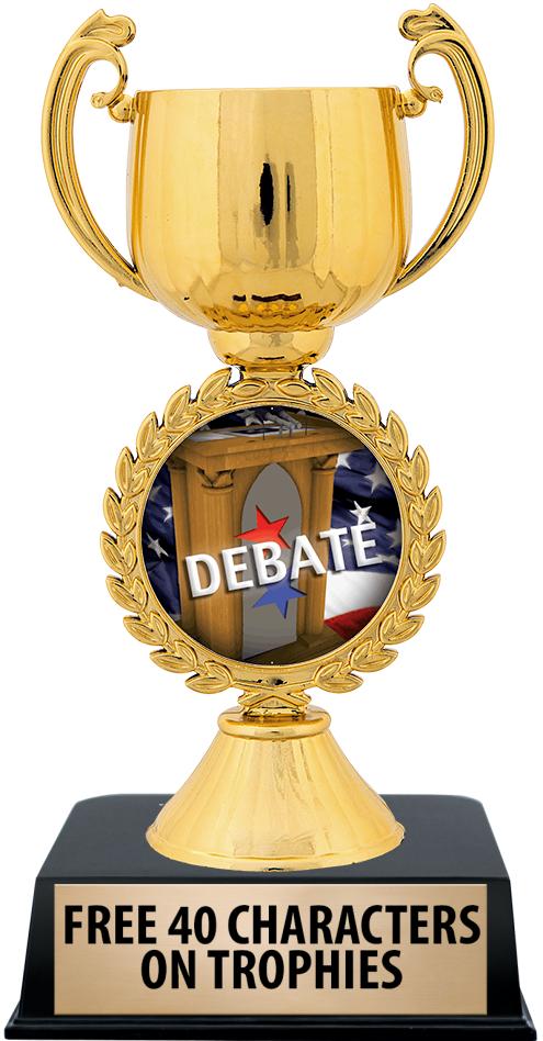 6"TROPHY ON BLACK CONTEMP BASE