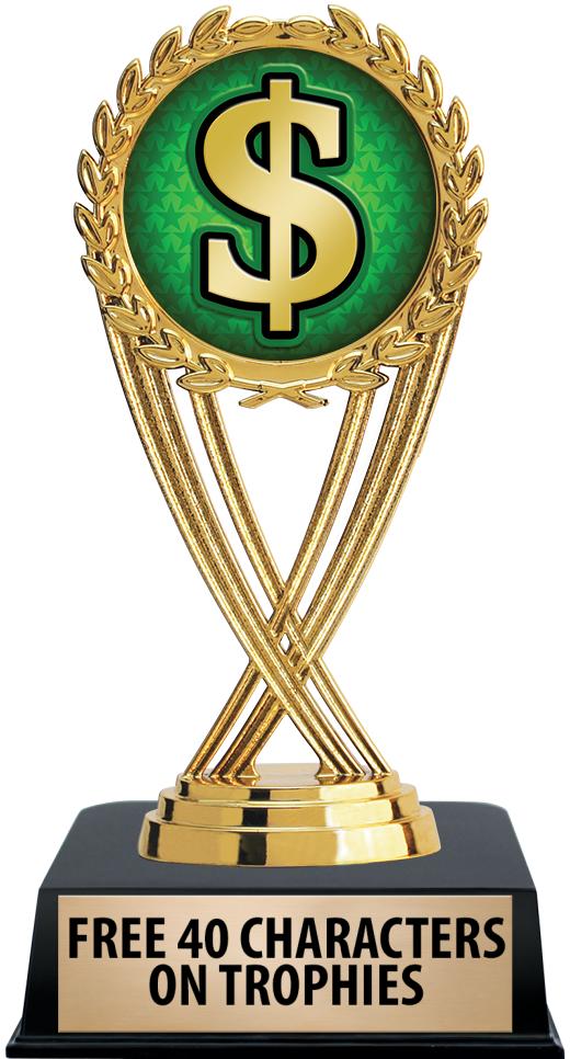 6"TROPHY ON BLACK CONTEMP BASE