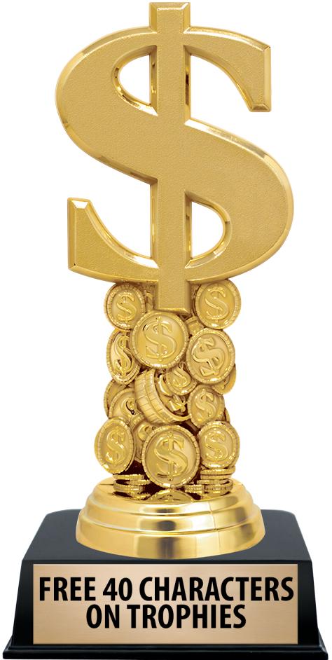 6"TROPHY ON BLACK CONTEMP BASE