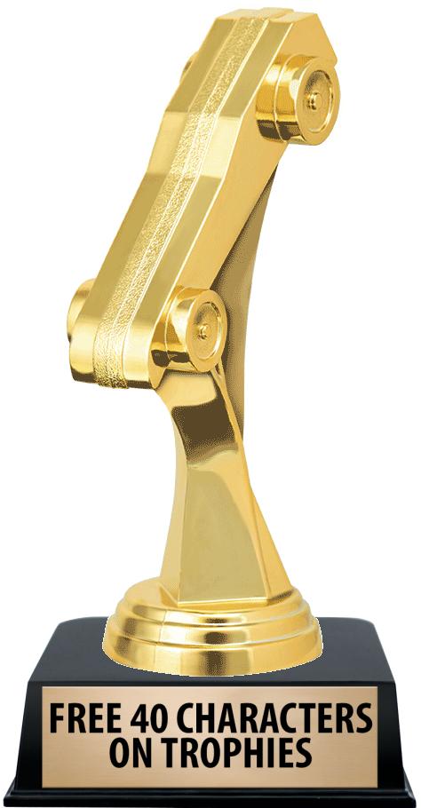 6"TROPHY ON BLACK CONTEMP BASE