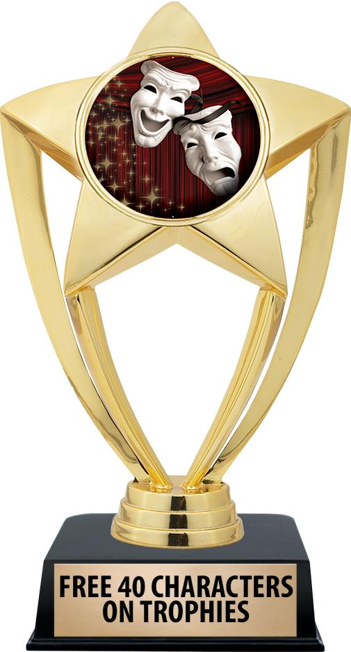 6"TROPHY ON BLACK CONTEMP BASE