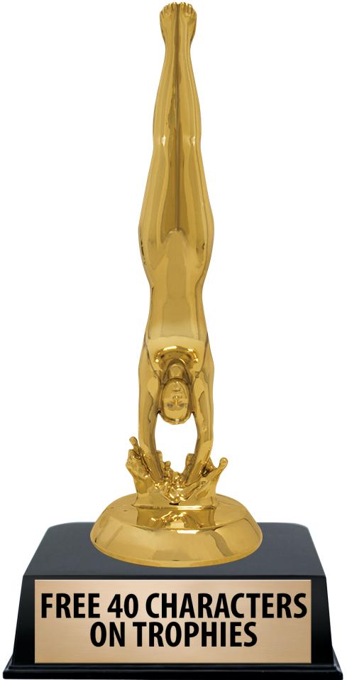 6"TROPHY ON BLACK CONTEMP BASE