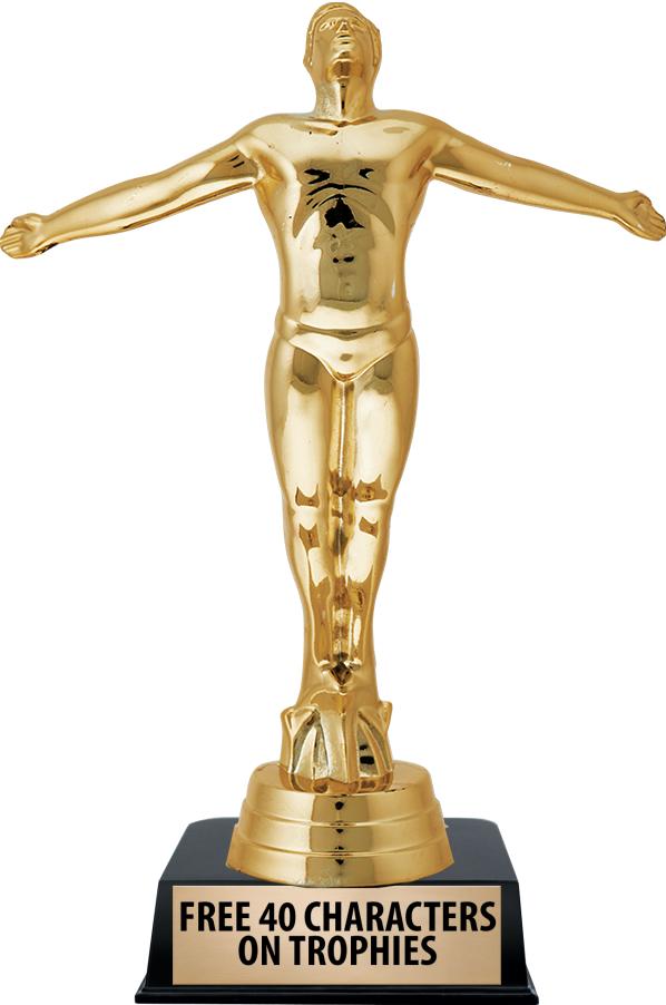 6"TROPHY ON BLACK CONTEMP BASE