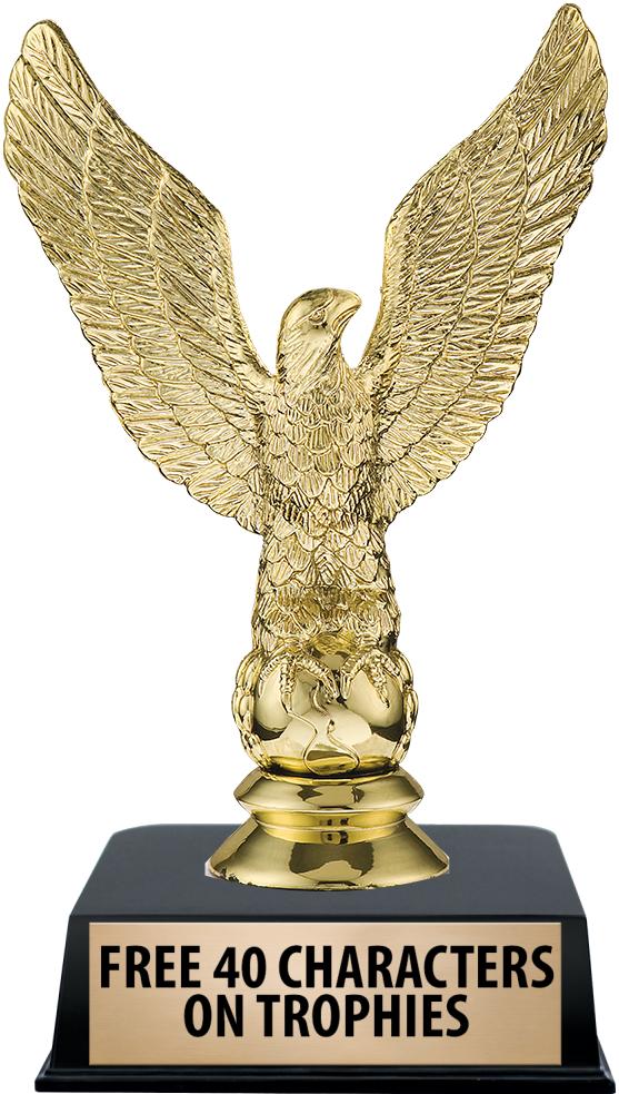 6"TROPHY ON BLACK CONTEMP BASE