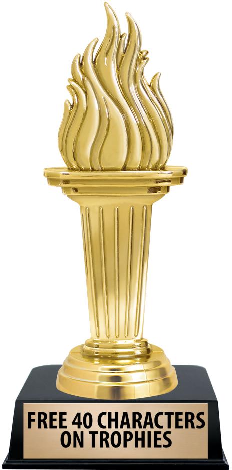 6"TROPHY ON BLACK CONTEMP BASE