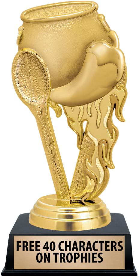 6"TROPHY ON BLACK CONTEMP BASE