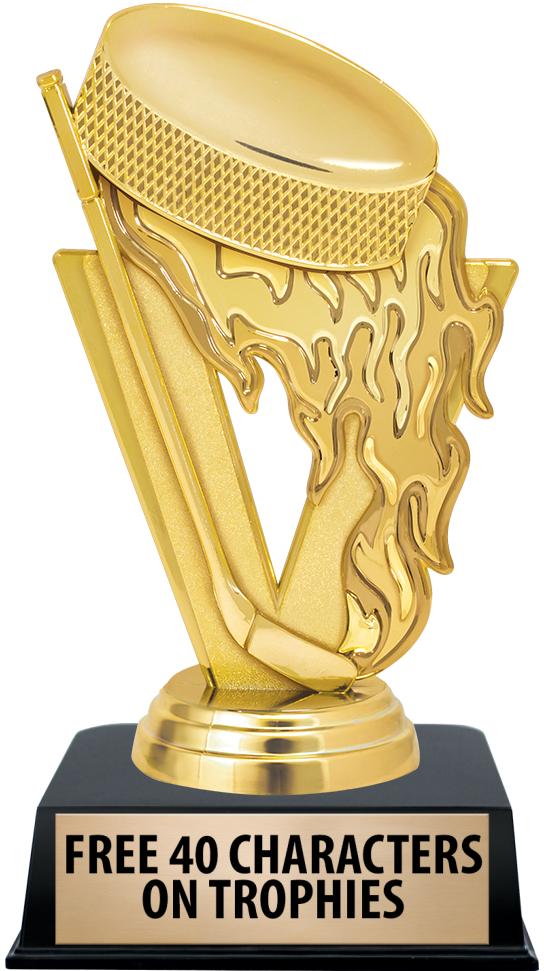 6"TROPHY ON BLACK CONTEMP BASE