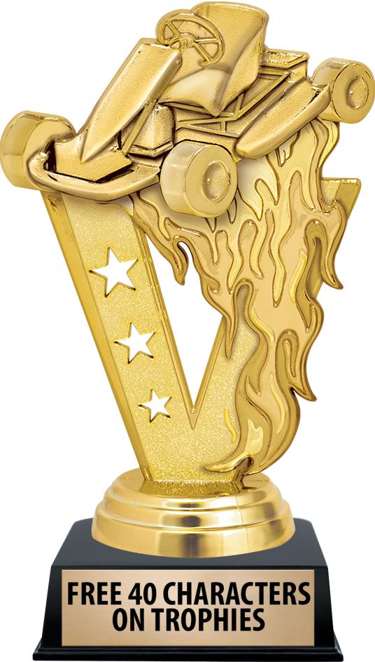 6"TROPHY ON BLACK CONTEMP BASE