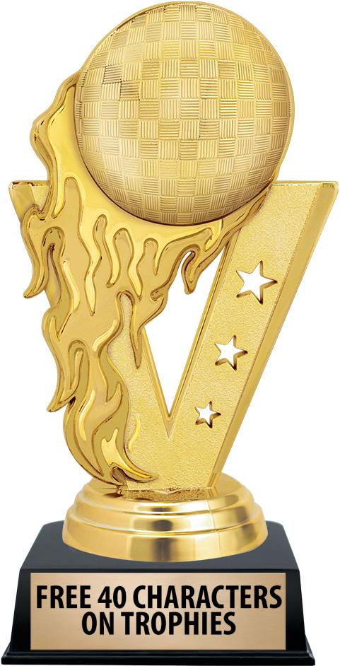 6"TROPHY ON BLACK CONTEMP BASE