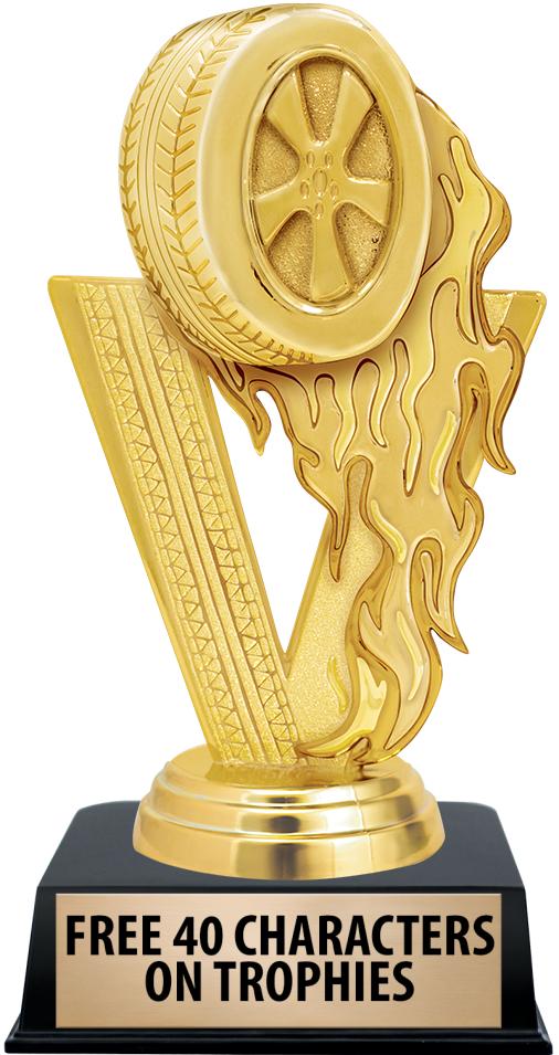 6"TROPHY ON BLACK CONTEMP BASE