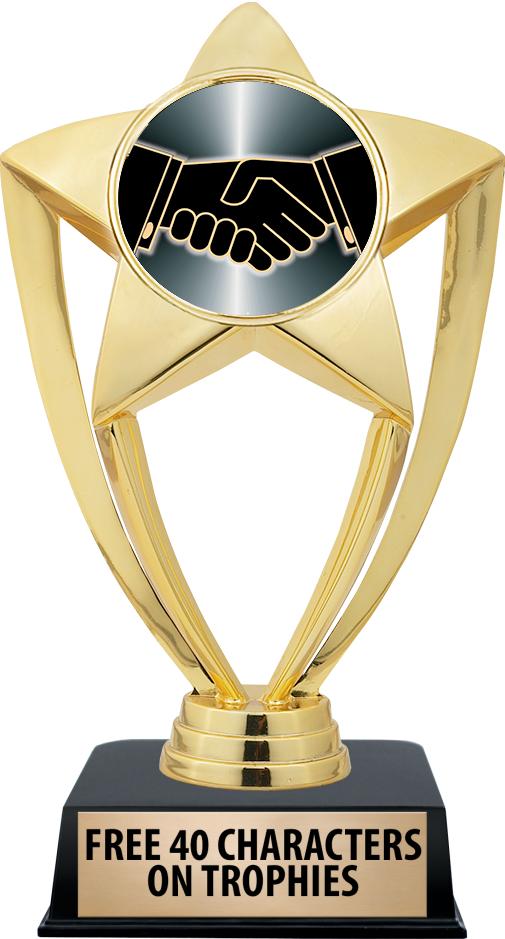 6"TROPHY ON BLACK CONTEMP BASE