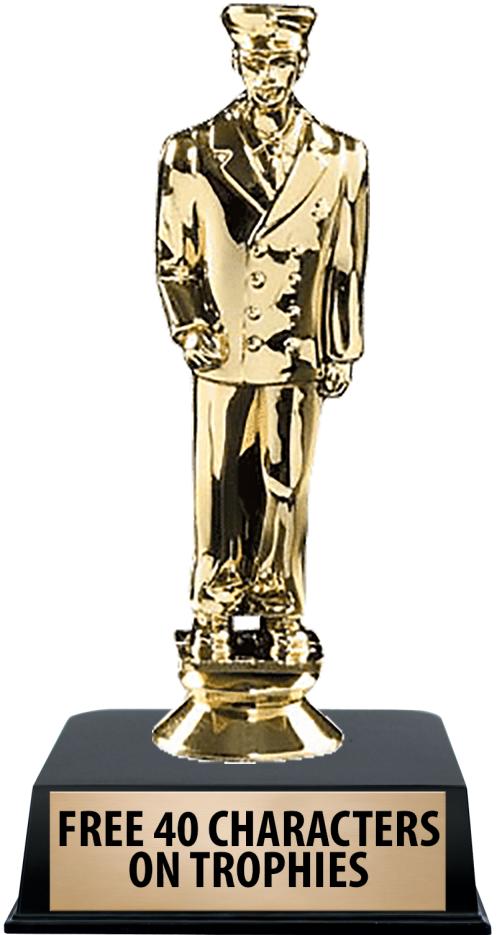 6"TROPHY ON BLACK CONTEMP BASE