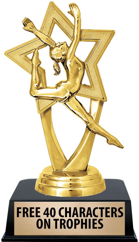 6"TROPHY ON BLACK CONTEMP BASE