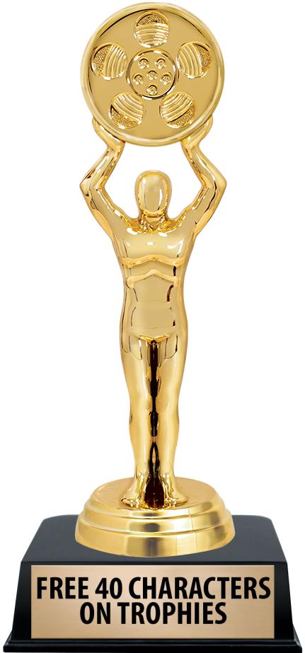 6"TROPHY ON BLACK CONTEMP BASE