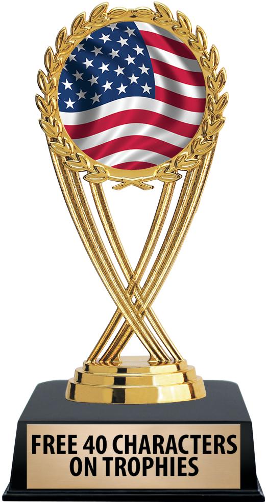 6"TROPHY ON BLACK CONTEMP BASE