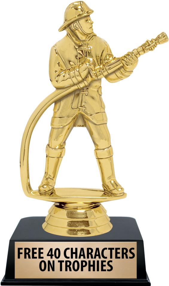 6"TROPHY ON BLACK CONTEMP BASE