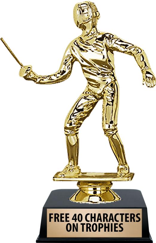 6"TROPHY ON BLACK CONTEMP BASE