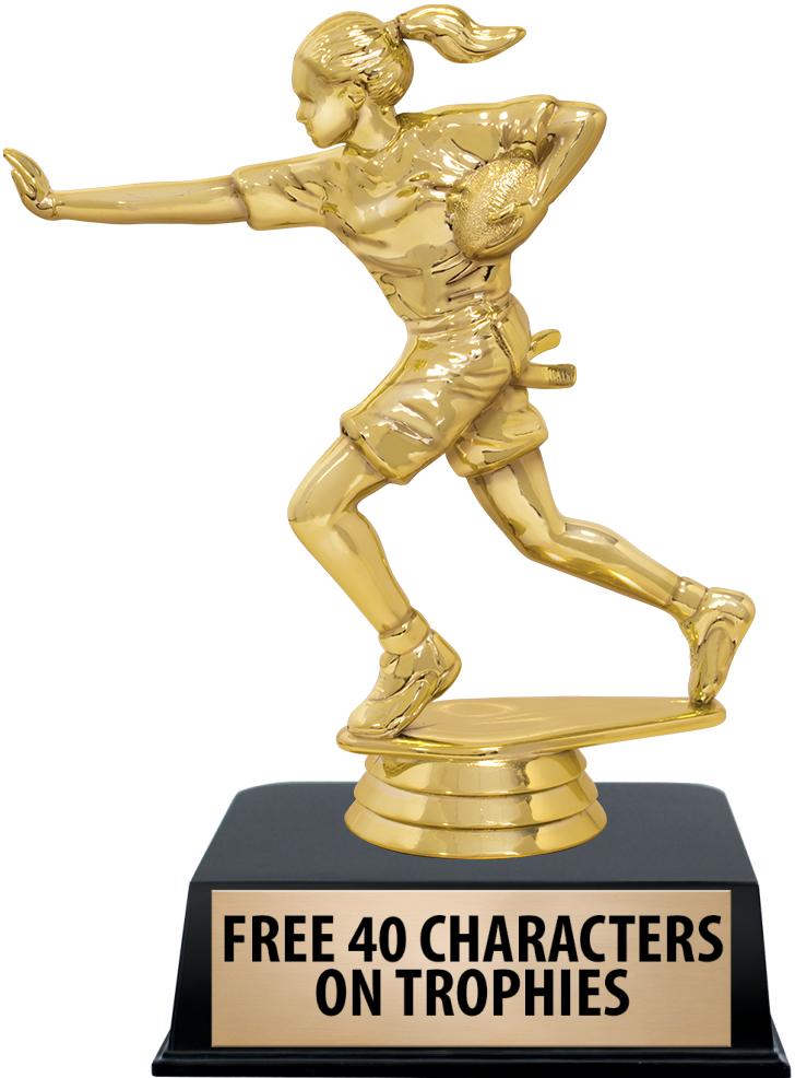 6"TROPHY ON BLACK CONTEMP BASE