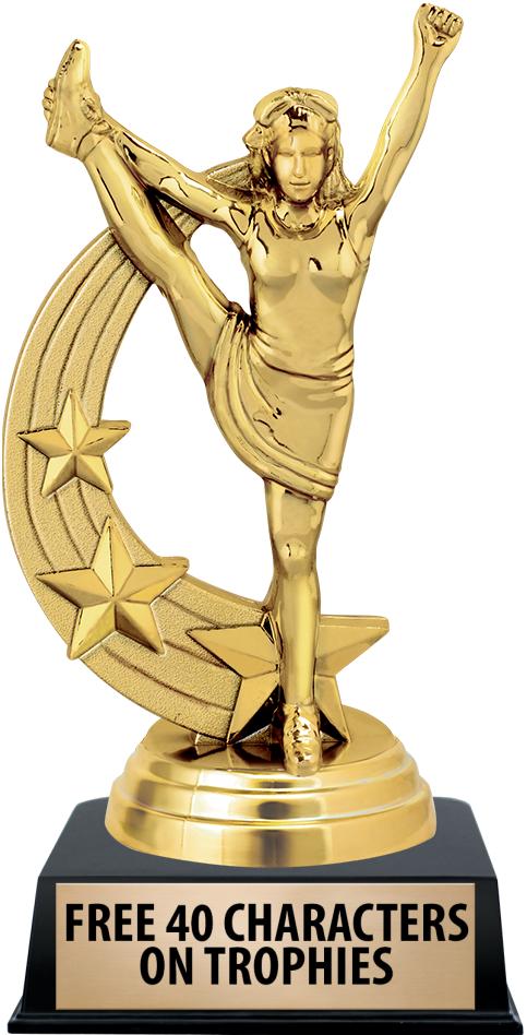 6"TROPHY ON BLACK CONTEMP BASE