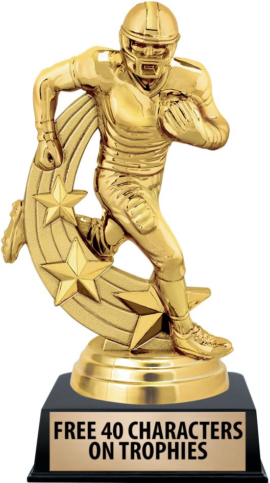 6"TROPHY ON BLACK CONTEMP BASE