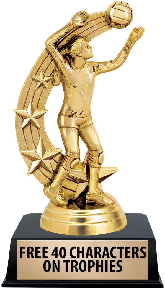 6"TROPHY ON BLACK CONTEMP BASE