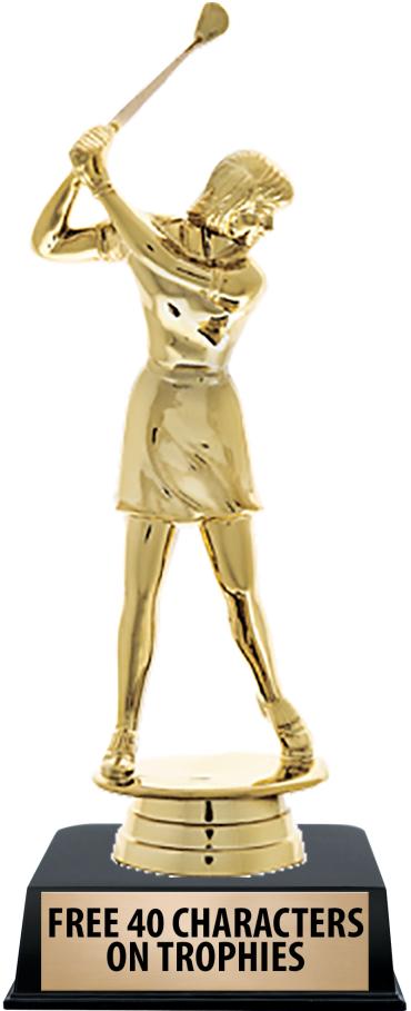 6"TROPHY ON BLACK CONTEMP BASE