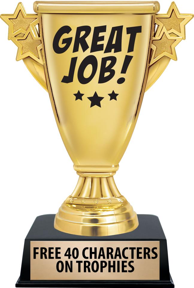 6"TROPHY ON BLACK CONTEMP BASE