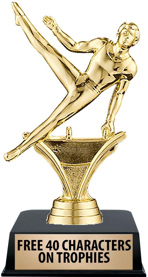 6"TROPHY ON BLACK CONTEMP BASE