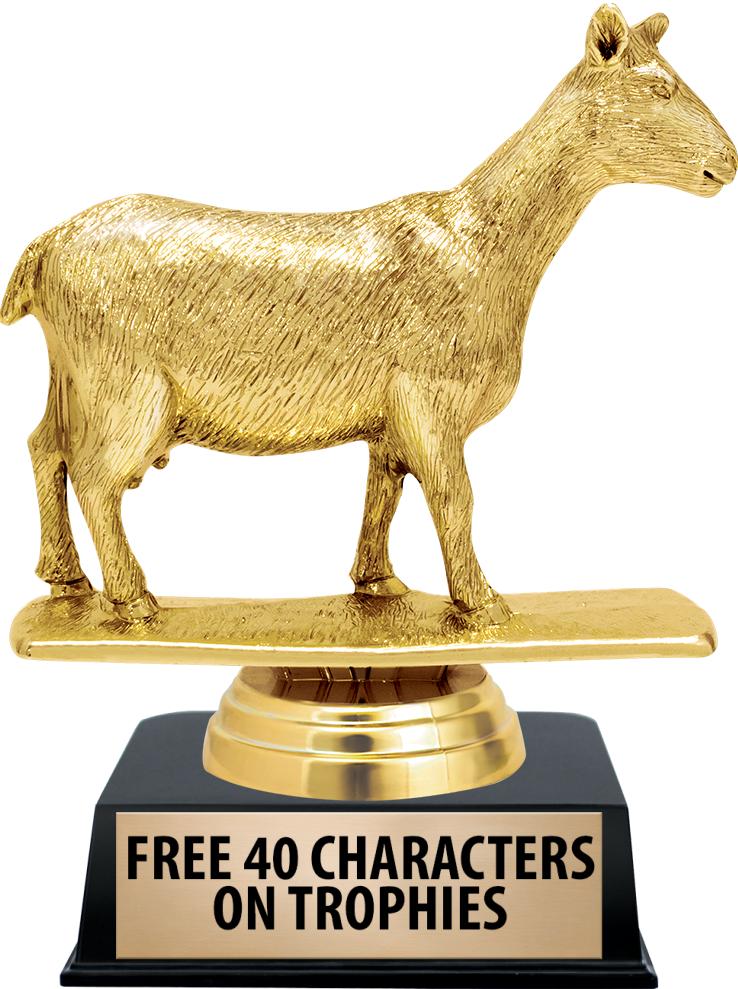 6"TROPHY ON BLACK CONTEMP BASE