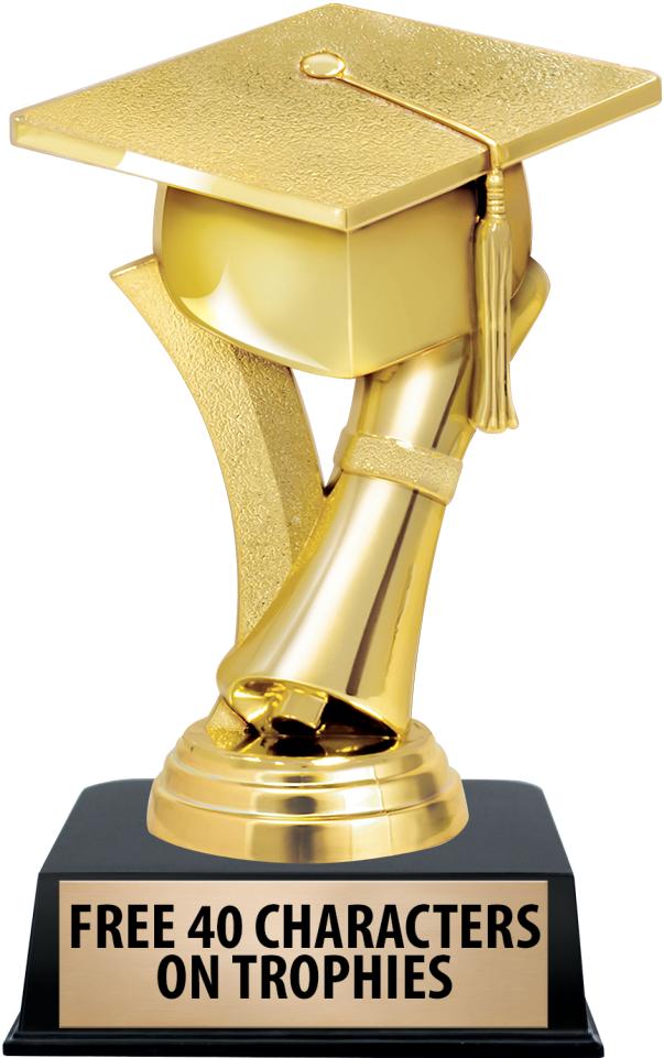 6"TROPHY ON BLACK CONTEMP BASE