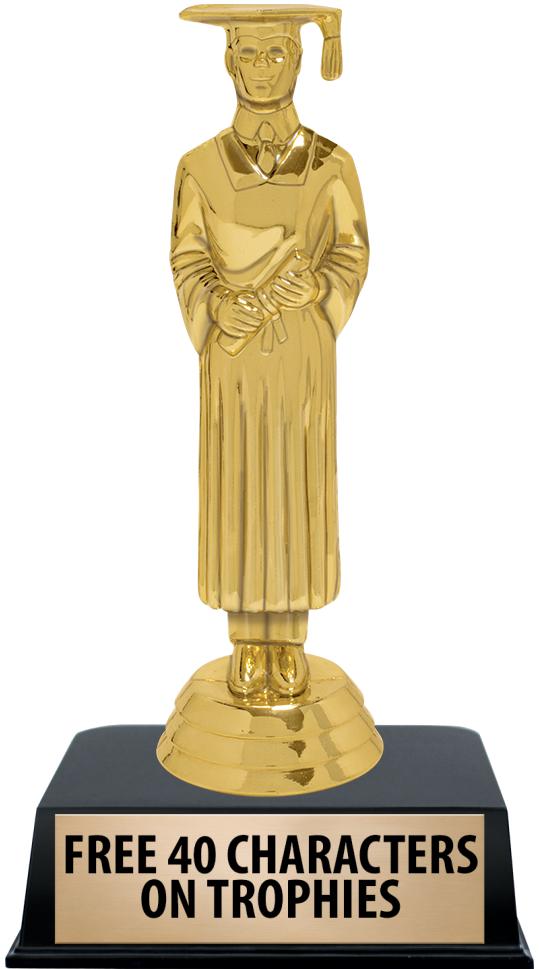 6"TROPHY ON BLACK CONTEMP BASE