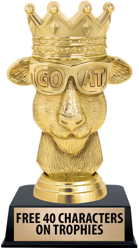 6"TROPHY ON BLACK CONTEMP BASE