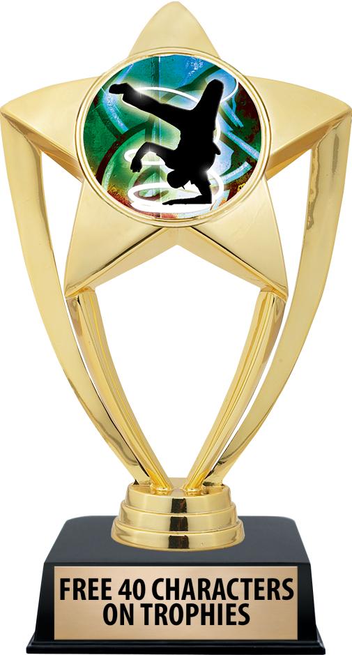 6"TROPHY ON BLACK CONTEMP BASE