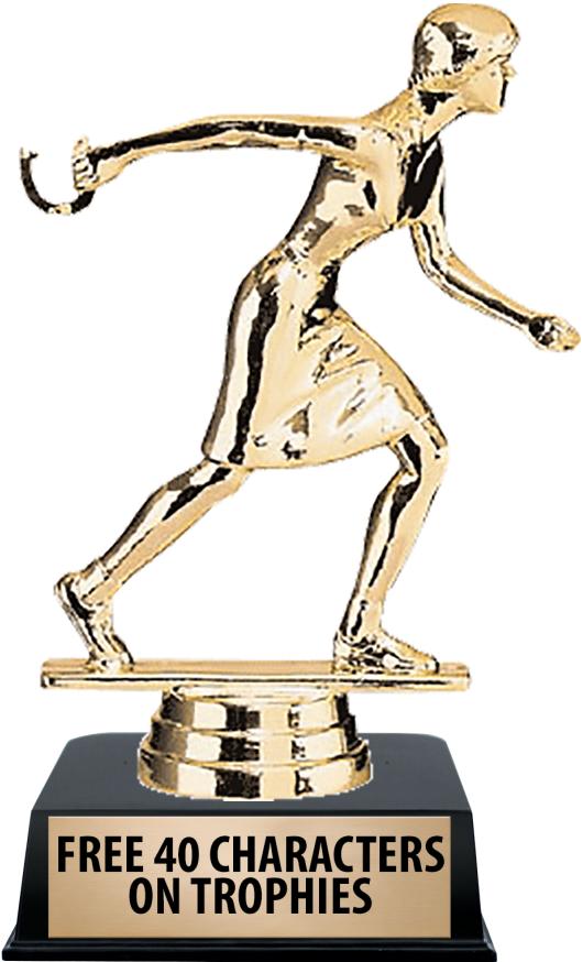 6"TROPHY ON BLACK CONTEMP BASE