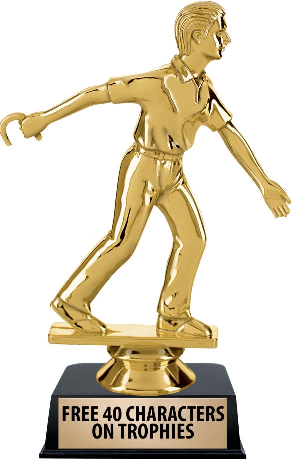 6"TROPHY ON BLACK CONTEMP BASE