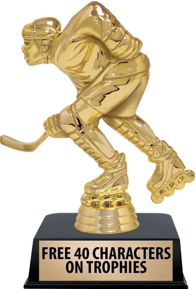 6"TROPHY ON BLACK CONTEMP BASE