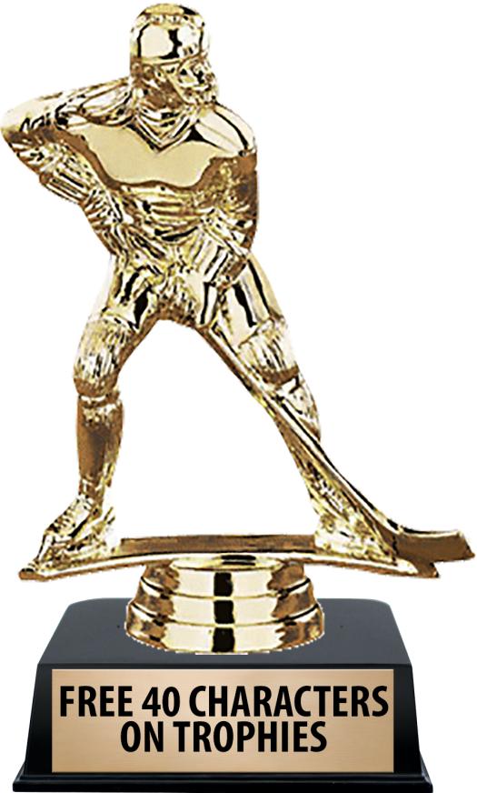 6"TROPHY ON BLACK CONTEMP BASE