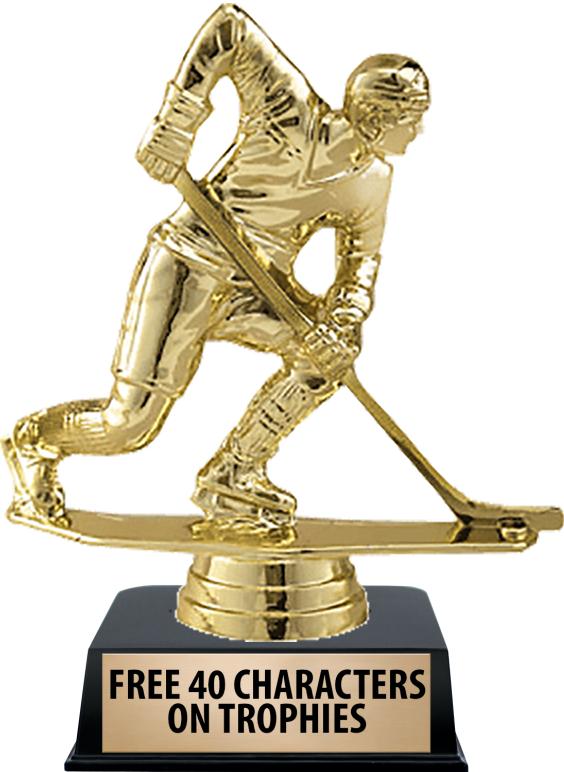 6"TROPHY ON BLACK CONTEMP BASE