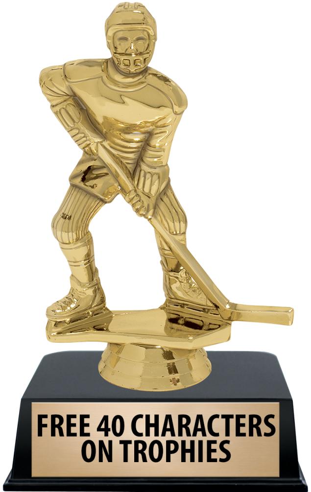 6"TROPHY ON BLACK CONTEMP BASE