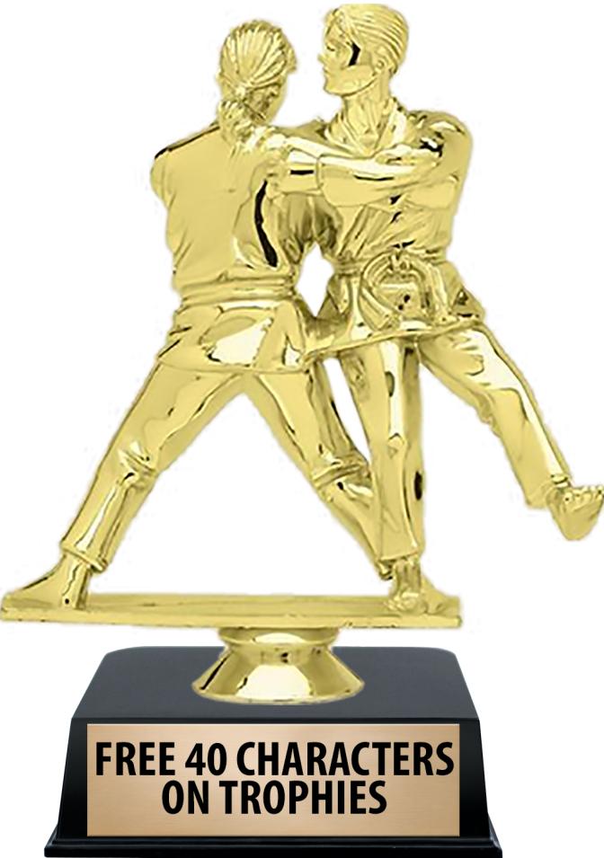 6"TROPHY ON BLACK CONTEMP BASE