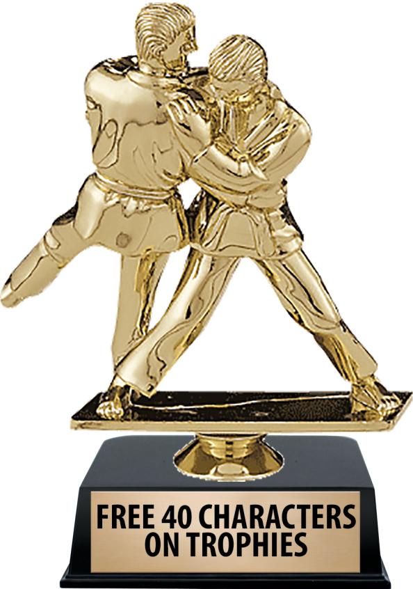 6"TROPHY ON BLACK CONTEMP BASE