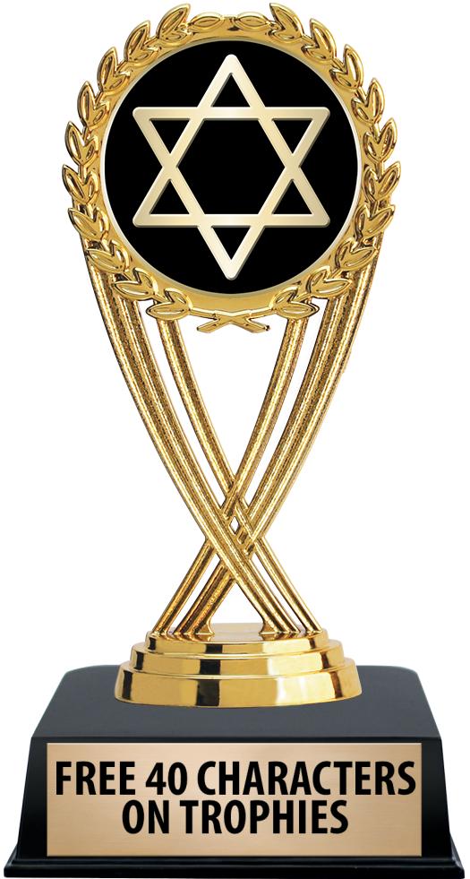 6"TROPHY ON BLACK CONTEMP BASE