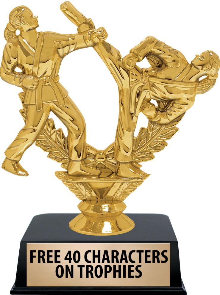 6"TROPHY ON BLACK CONTEMP BASE