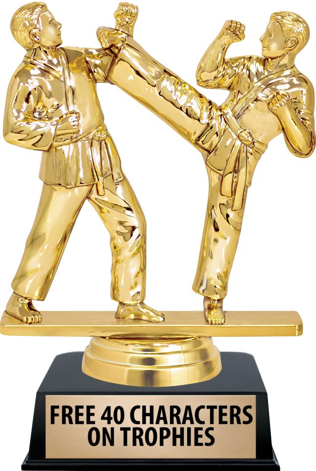 6"TROPHY ON BLACK CONTEMP BASE