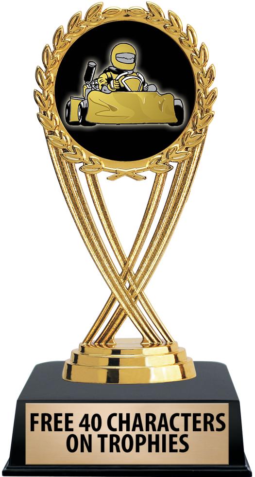 6"TROPHY ON BLACK CONTEMP BASE