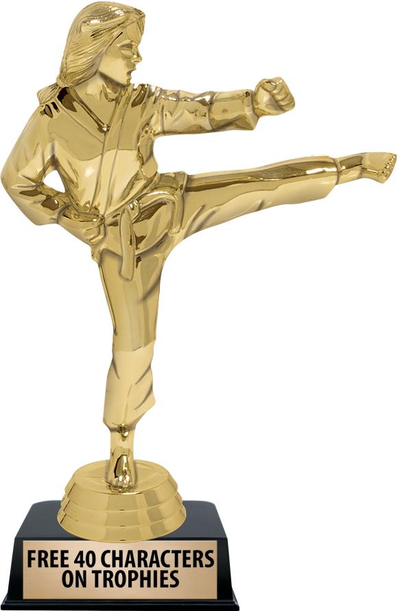 6"TROPHY ON BLACK CONTEMP BASE